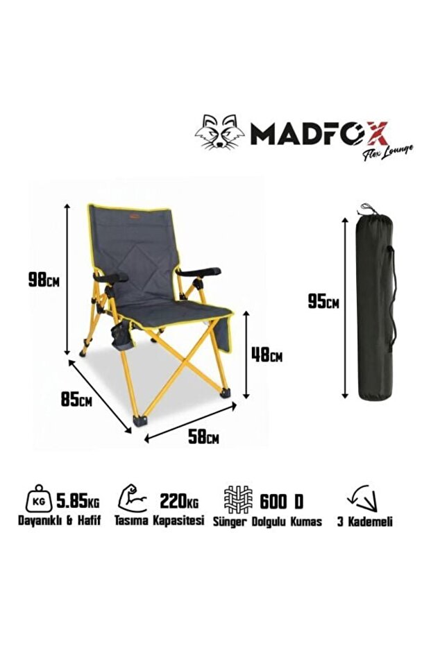 FlexLounge 3X Katlanabilir Kamp Sandalyesi - 7