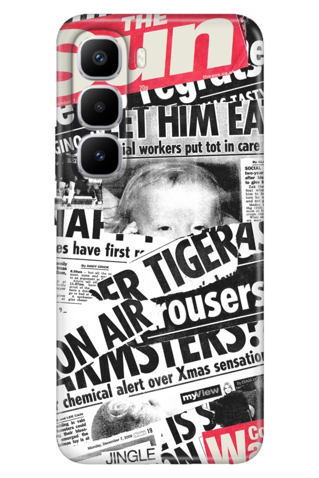 Infinix Hot 60 Pro+ Plus Case Colorful Silicone Printed Tpu Newspaper News