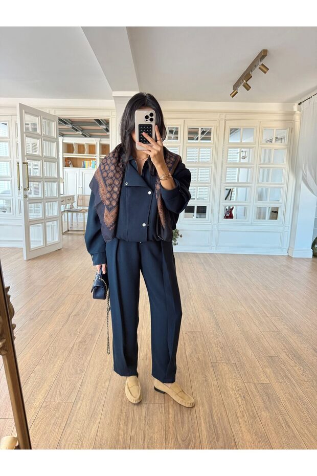 Premium Design Zip Detail Pants-Bomber Jacket 2-Piece Set