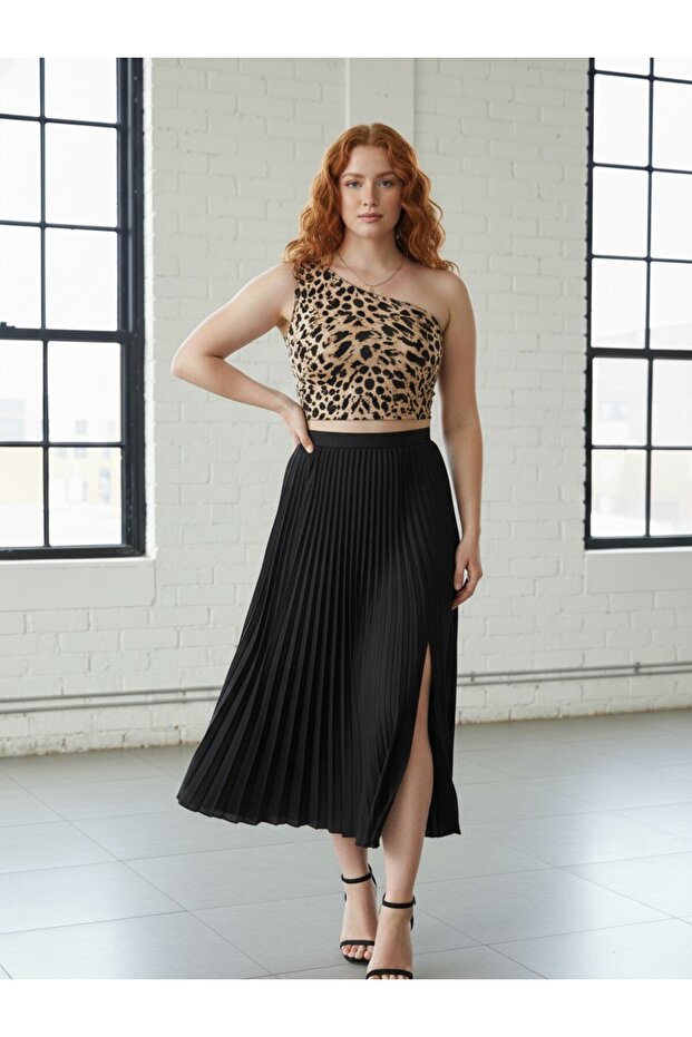 Leopard Chic Асиметричний кроп - 1