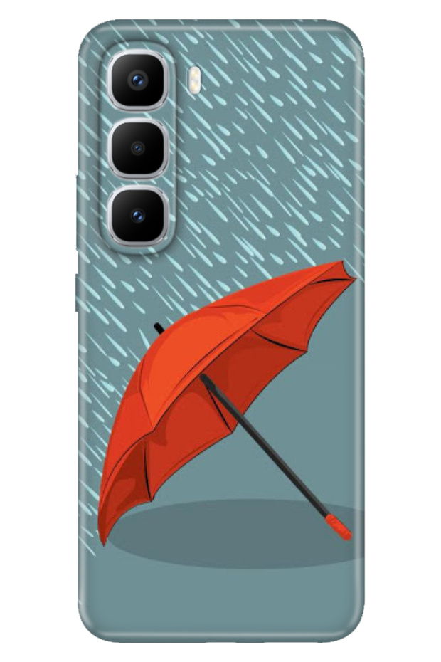 Infinix Hot 60 Pro+ Plus Case Decorative Silicone Printed Cover Red Umbrella