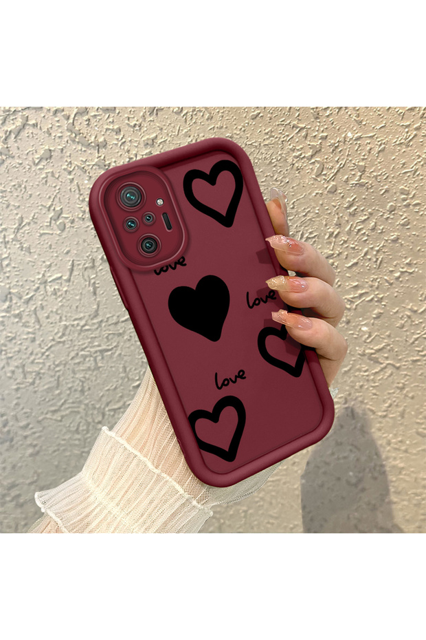 Silicone Material Shockproof Heart Pattern Phone Case Compatible with Redmi Note 10 Pro - 2