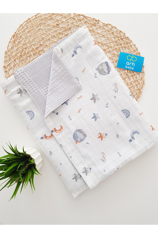 Muslin & Pique Newborn Baby Blanket Products, Nursing Bib, Stroller Cover, Swaddle