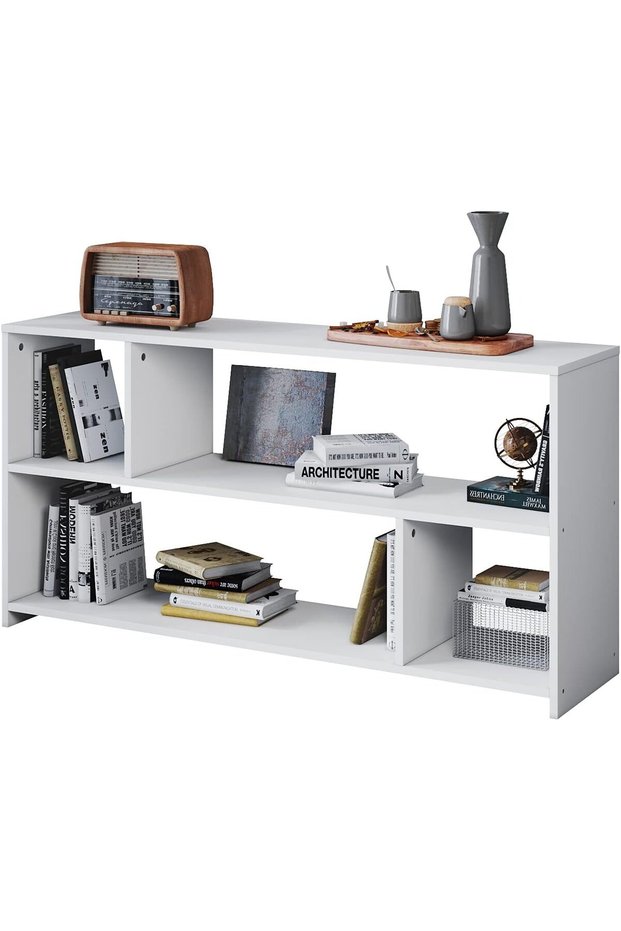 3 Tier Low Bookcase Wooden Bookshelf Storage Shelving for Home Office Bedroom Living Room Wh