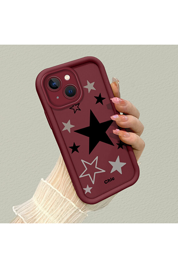 حافظة هاتف من مادة السيليكون المقاومة للصدمات بنمط نجمة متوافقة مع هاتف آيفون 14 بلس - 2