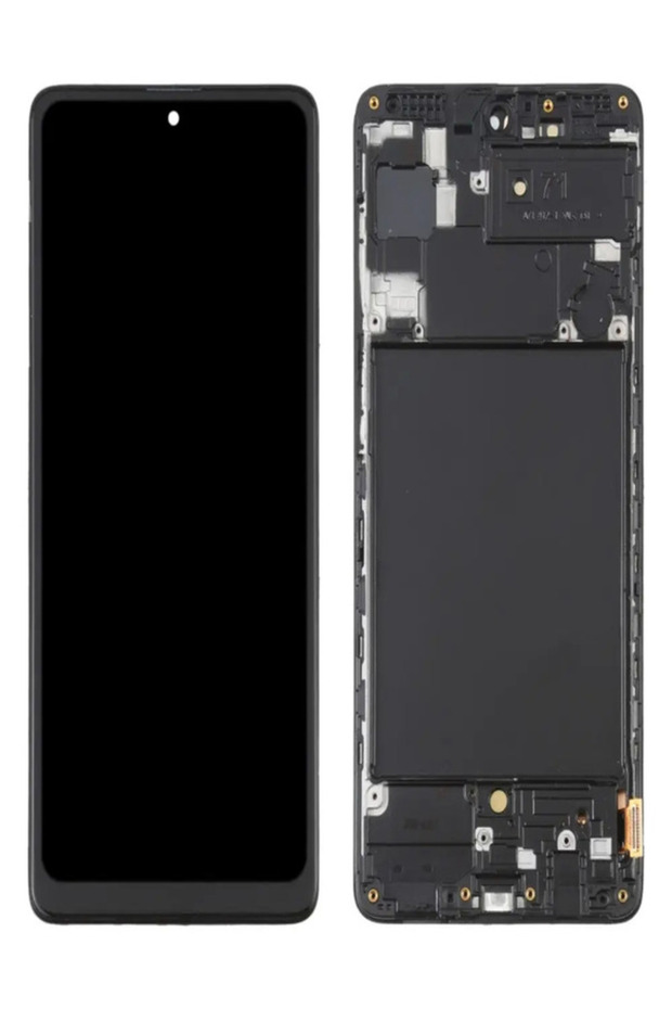 شاشة LCD تعمل باللمس من نوع OLED لهاتف سامسونج جالاكسي A70 مع غطاء (حافظة)