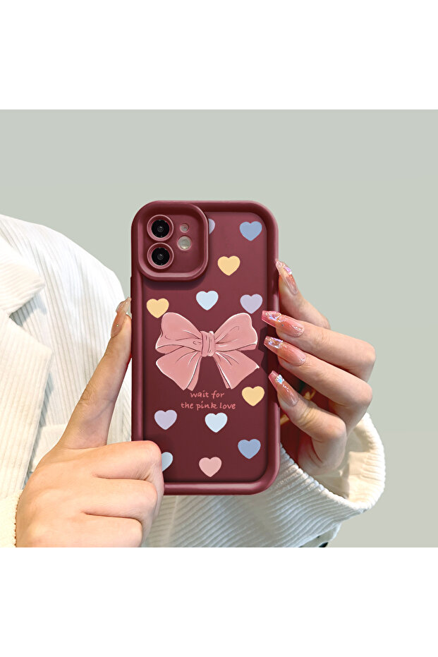 حافظة هاتف من مادة السيليكون مقاومة للصدمات بنمط فيونكة متوافقة مع هاتف آيفون 8 - 7