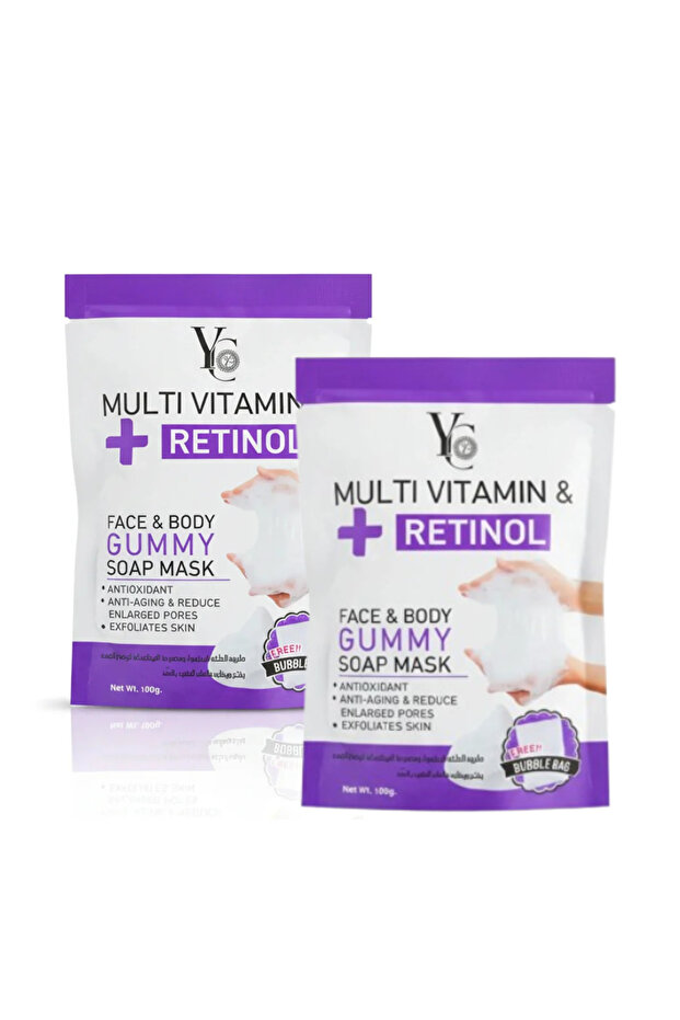 SPECIAL 2 PACK OFFER MULTI VITAMIN & RETINOL FACE AND BODY GUMMY SOAP MASK