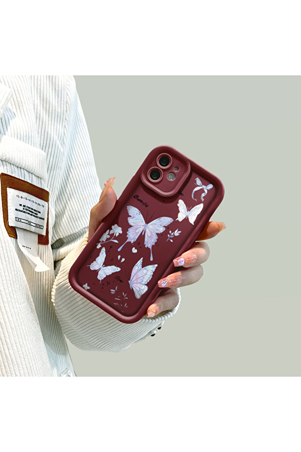 حافظة هاتف من مادة السيليكون مقاومة للصدمات بنمط الفراشة متوافقة مع هاتف آيفون 14 بلس - 8