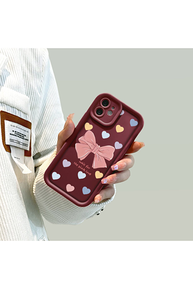 حافظة هاتف من مادة السيليكون مقاومة للصدمات بنمط فيونكة متوافقة مع هاتف آيفون 8 - 8