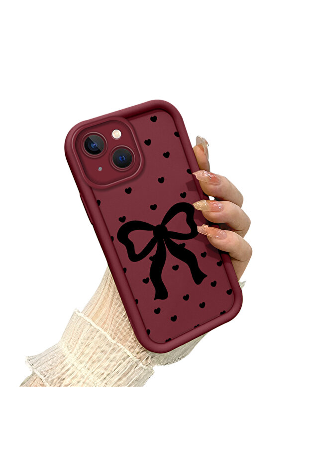 Silicone Material Shockproof Phone Case Bow Pattern Compatible with iPhone 13 - 3