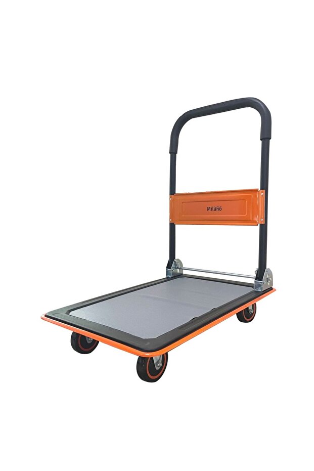 Steel Platform Trolley - 300Kg Capacity PVC Covered Platform/PU Wheel Heavy Duty Hand Trolley
