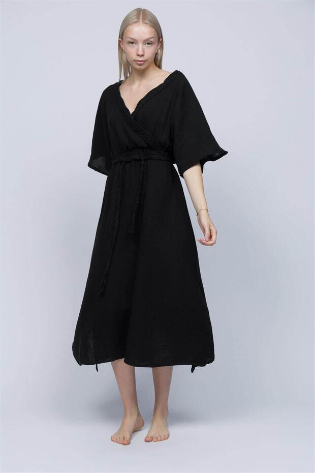 Women's Black Double Breasted Dress