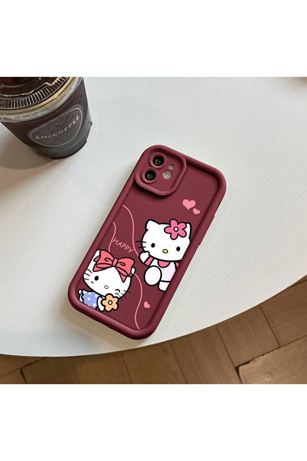 حافظة هاتف من مادة السيليكون المقاومة للصدمات بنمط كيتي متوافقة مع هاتف آيفون 11 - 6