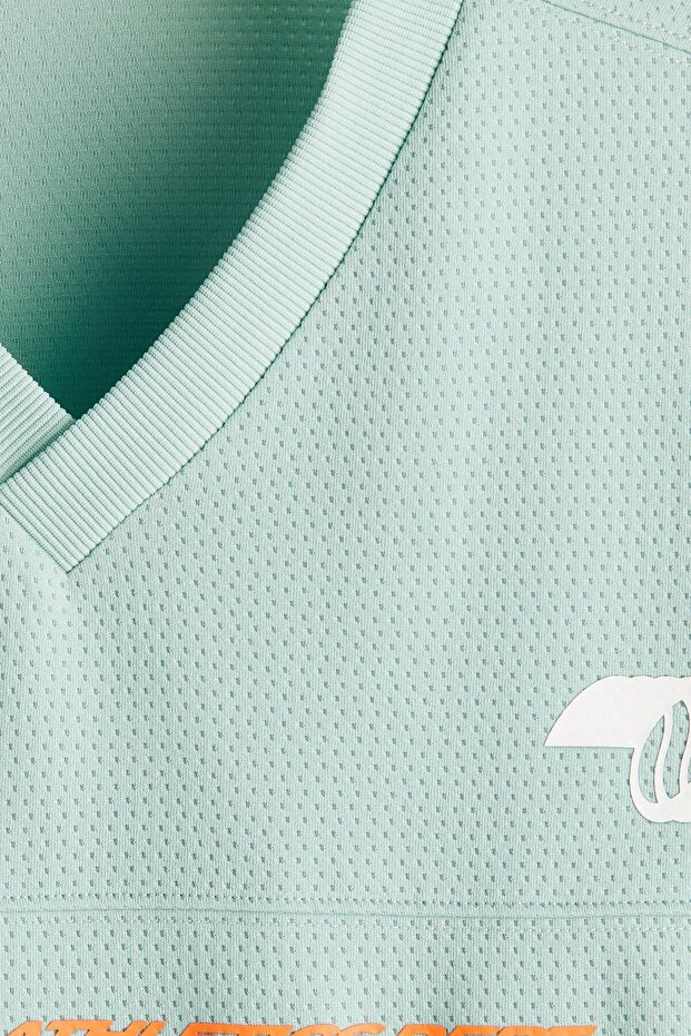 Baskılı File Tişört Oversized Fit - 7