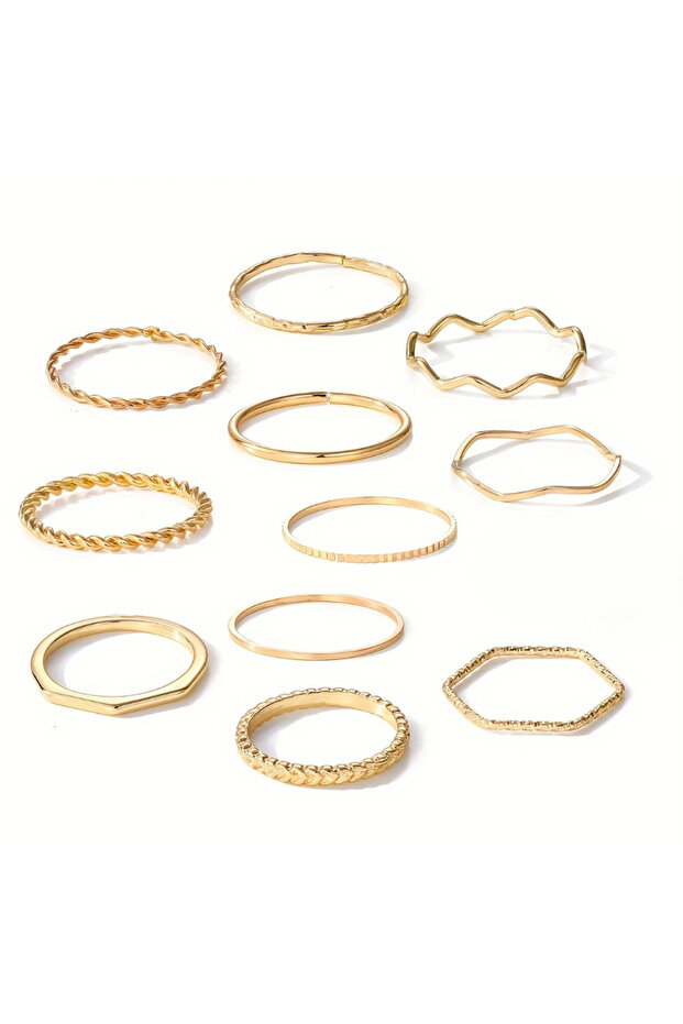 11-Piece Burgu Basic Ring and Joint Ring Set - 3