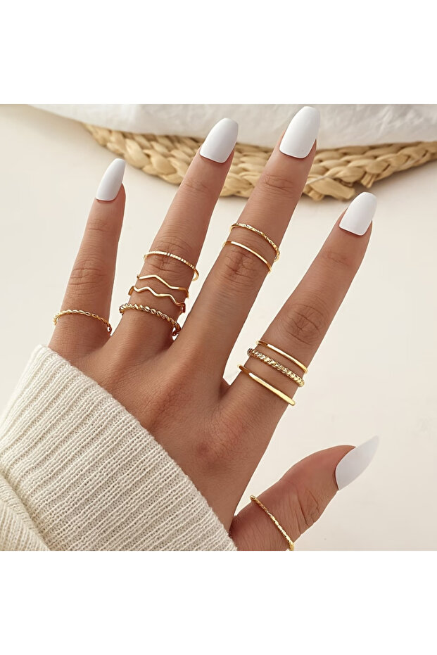 11-Piece Burgu Basic Ring and Joint Ring Set - 2