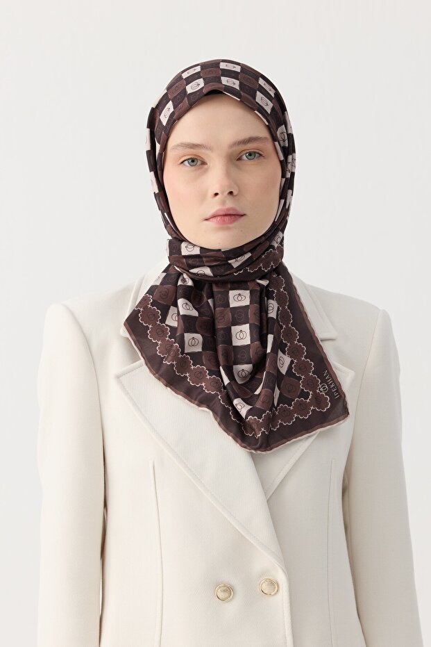 Winter Bloom Soft Scarf 1245 Brown