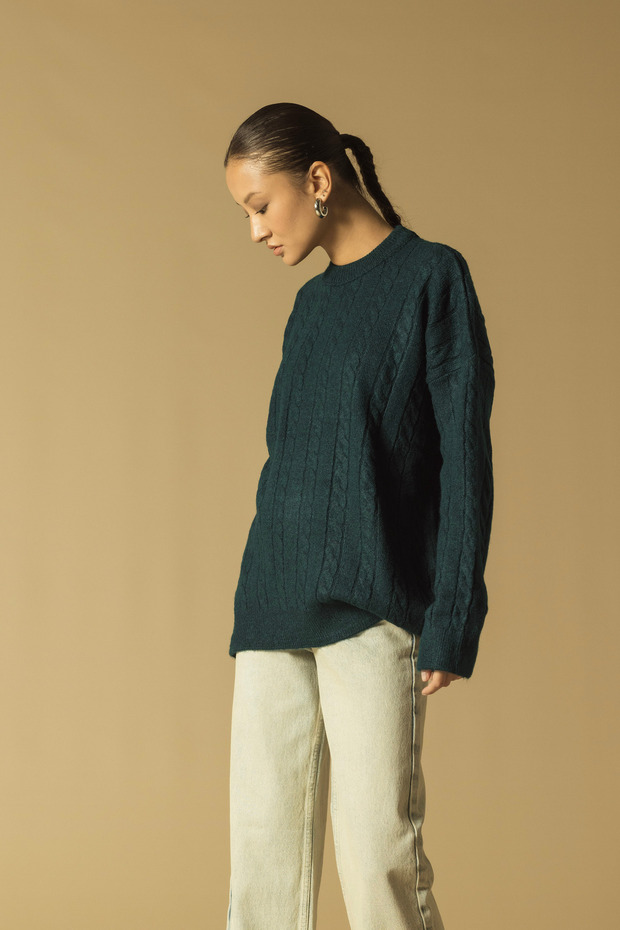 HAIR BRAIDED KNITWEAR SWEATER