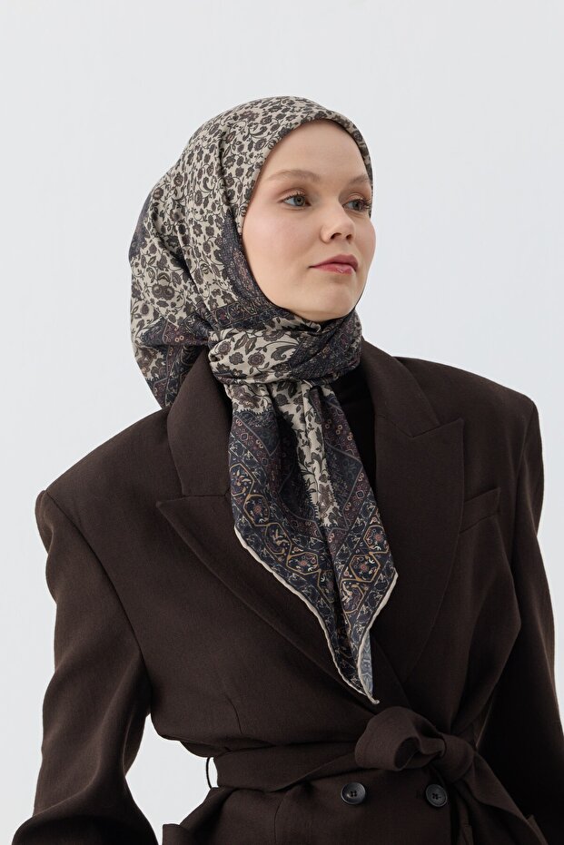 Winter Bloom Soft Eşarp 1244 Bej - 3