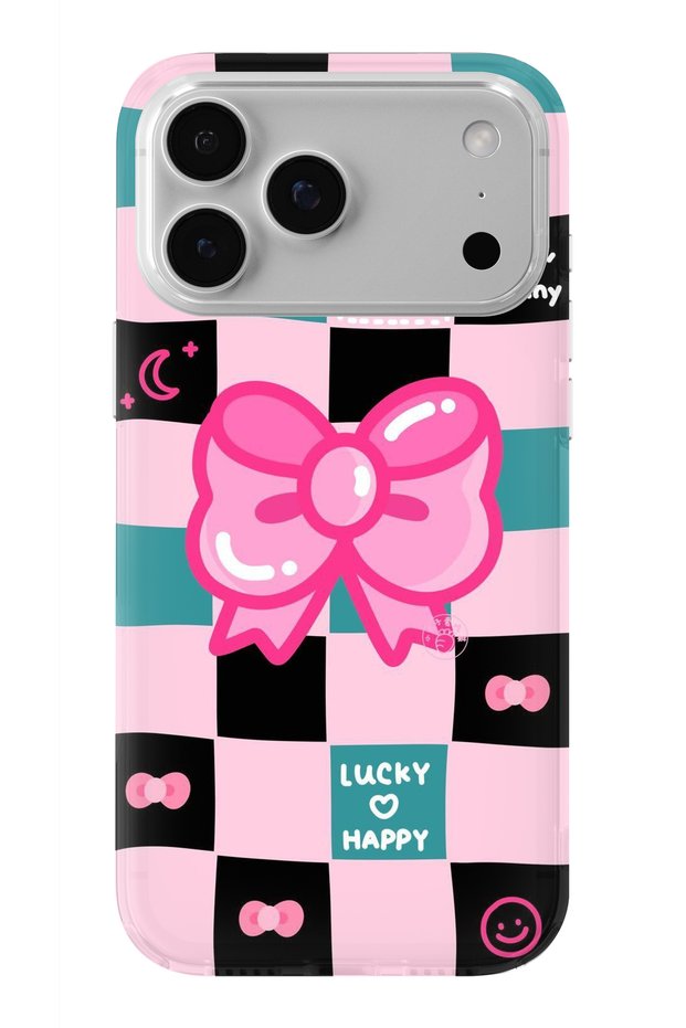 iPhone 17 Pro Compatible Lucky Happy Design Printed Transparent Case