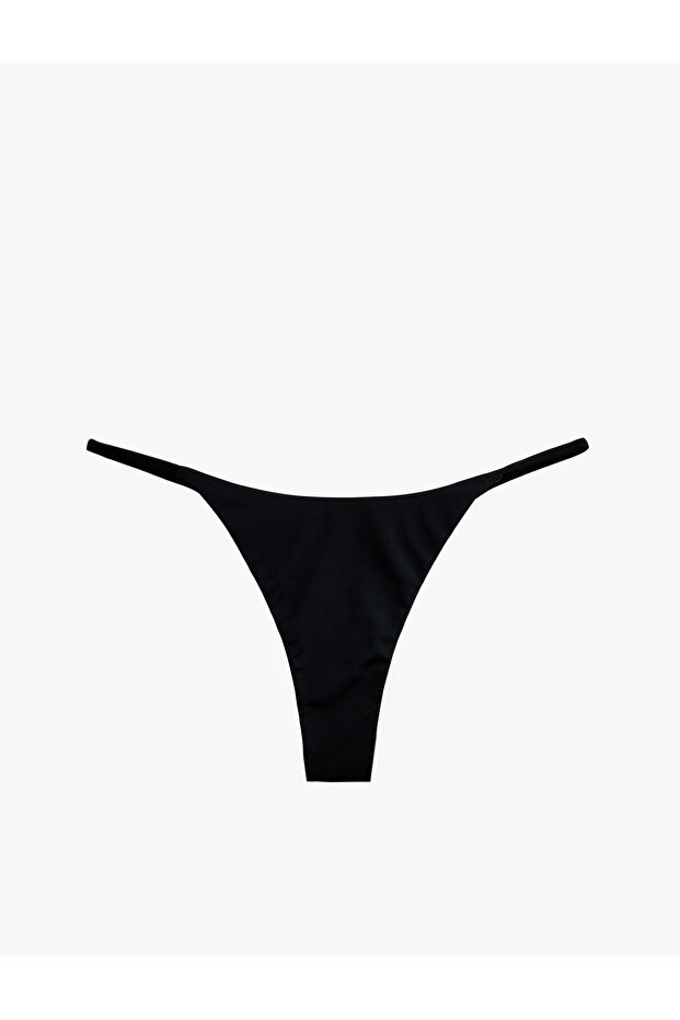 Low Waist Adjustable Drawstring String Bikini Bottom - 3
