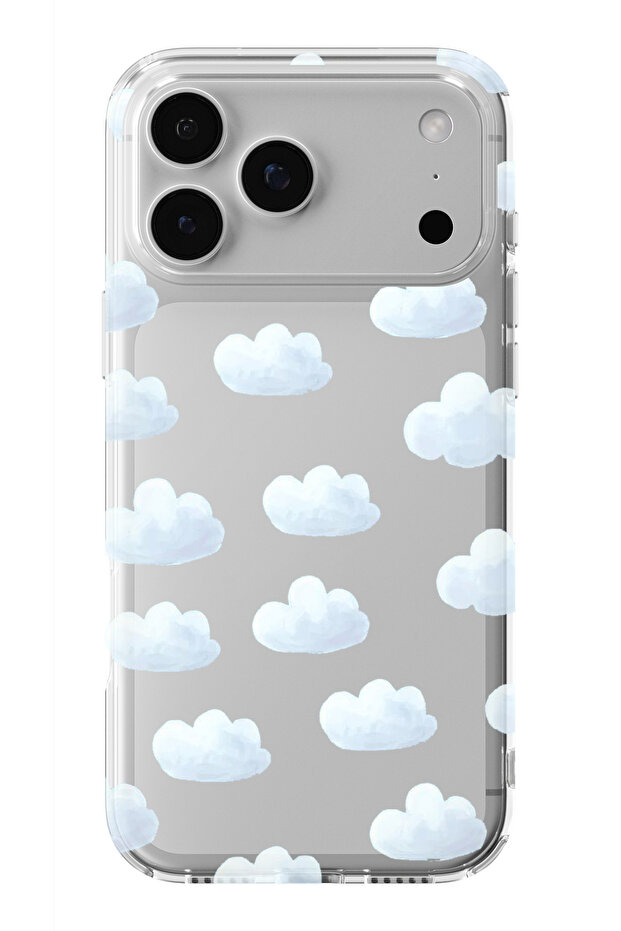 حافظة شفافة مطبوعة بتصميم Clouds متوافقة مع هاتف iPhone 17 Pro Max - 1