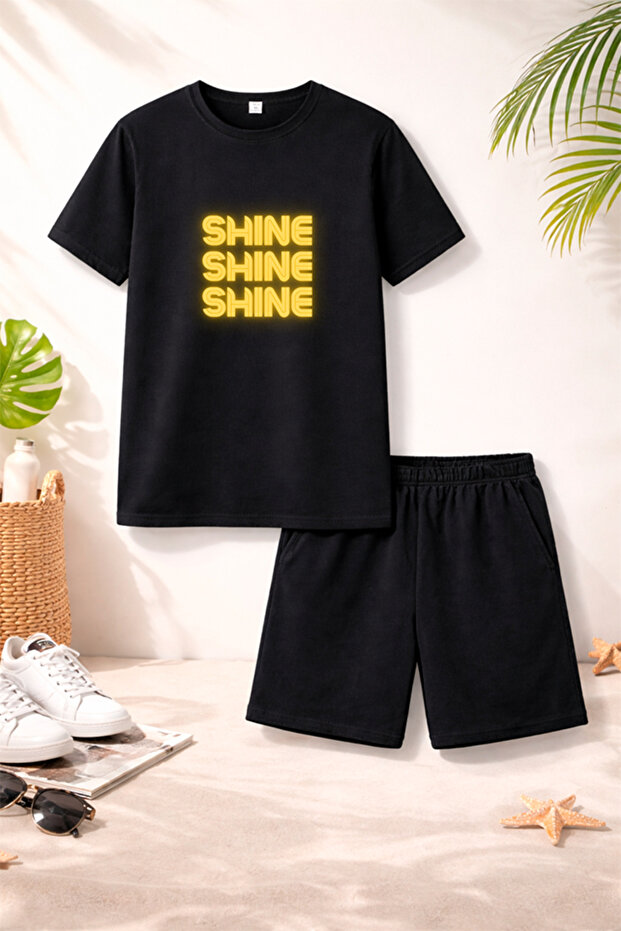 T-Shirt Shorts Kids Set 100% Cotton Comfortable Cut Casual Cute Printed 2-Piece Combination
