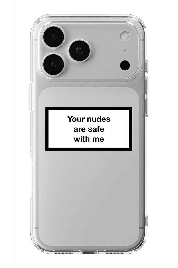 حافظة آيفون 17 برو ماكس الشفافة المطبوعة بتصميم Safe With Me، متوافقة مع الهاتف - 1