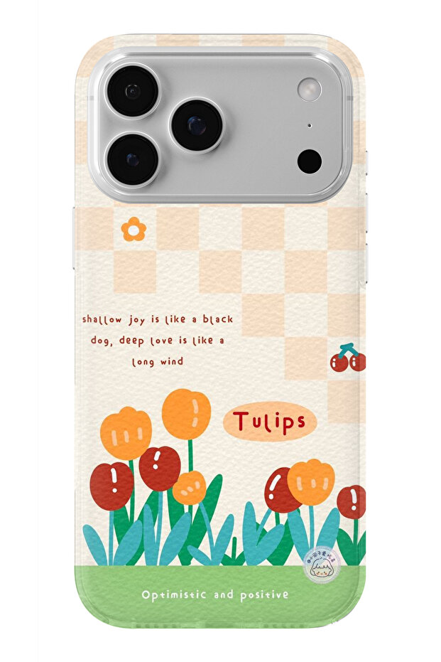 حافظة شفافة مطبوعة بتصميم زهرة التوليب متوافقة مع هاتف iPhone 17 Pro - 1