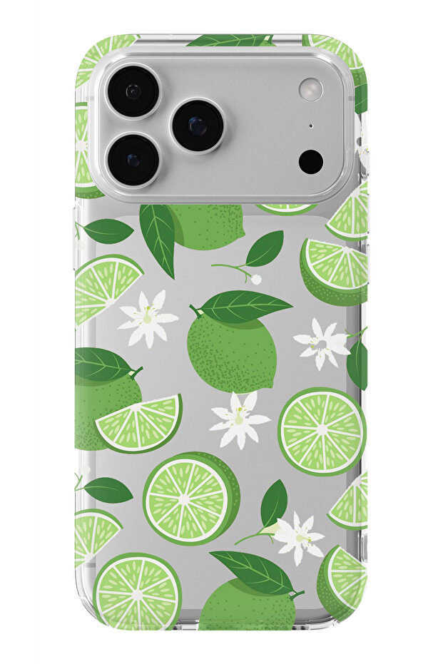 iPhone 17 Pro Compatible Lime Design Printed Transparent Case - 1