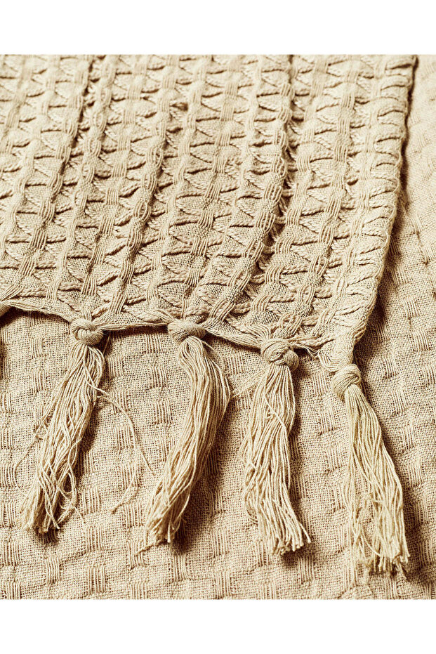 بطانية منسوجة بيج - 3