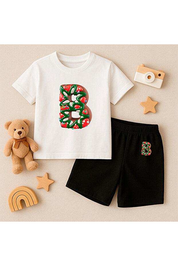 T-Shirt Shorts Kids Set 100% Cotton Comfortable Cut Casual Cute Printed 2-Piece Combination