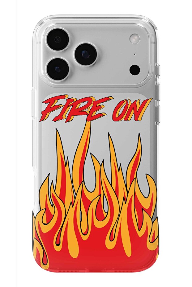 حافظة شفافة مطبوعة بتصميم Fire On متوافقة مع هاتف iPhone 17 Pro - 1
