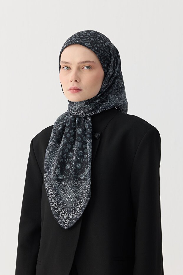 Eșarfă moale Winter Bloom 1244 Antracit - 2