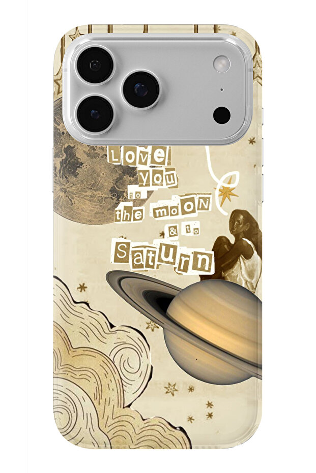 حافظة شفافة مطبوعة بتصميم ساتورن متوافقة مع هاتف iPhone 17 Pro - 1