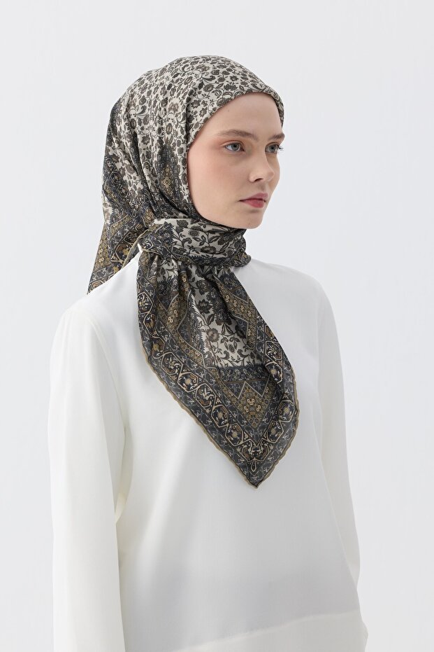 Eșarfă moale Winter Bloom 1244 Crem - 4