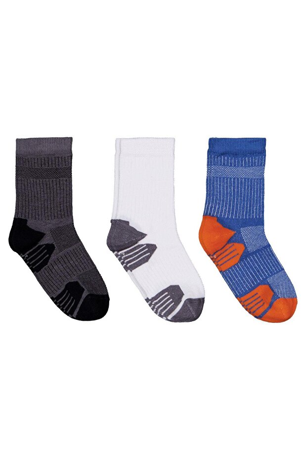 Derbili Basic 3-Piece Men's Socks for Ages 3-11 - Standard for Ages 9-10