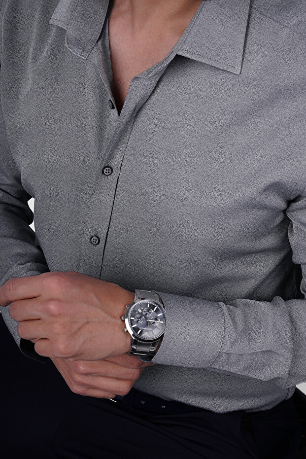 Stone Gray Men's Slimfit Men's Shirt