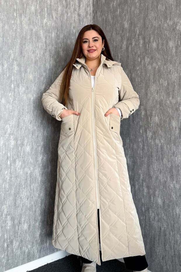 معطف نسائي طويل مبطن 5576