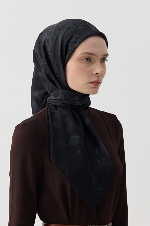 Eșarfă moale Winter Bloom 1246 Negru - 4