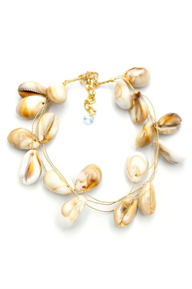 Sea shell anklet - brown - 1