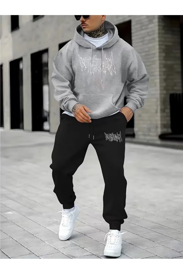 Men's Thick 3-Thread Oversize Tracksuit Set – Casual Elegance & Comfort 1