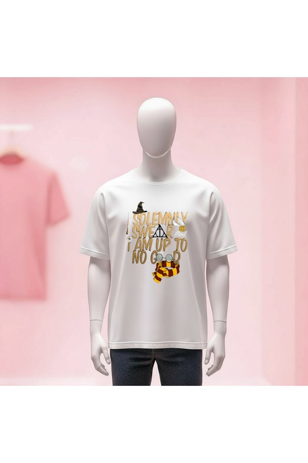Harry Potter Printed Crew Neck Wide Fit Unisex Tshirt