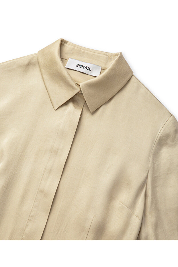 Kemerli cupro elbise - 4