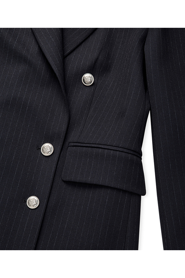 سترة بزر معدني بنمط خطوط - 4