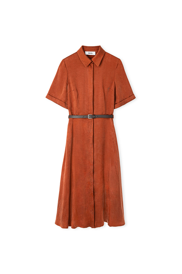 Kemerli cupro elbise - 3