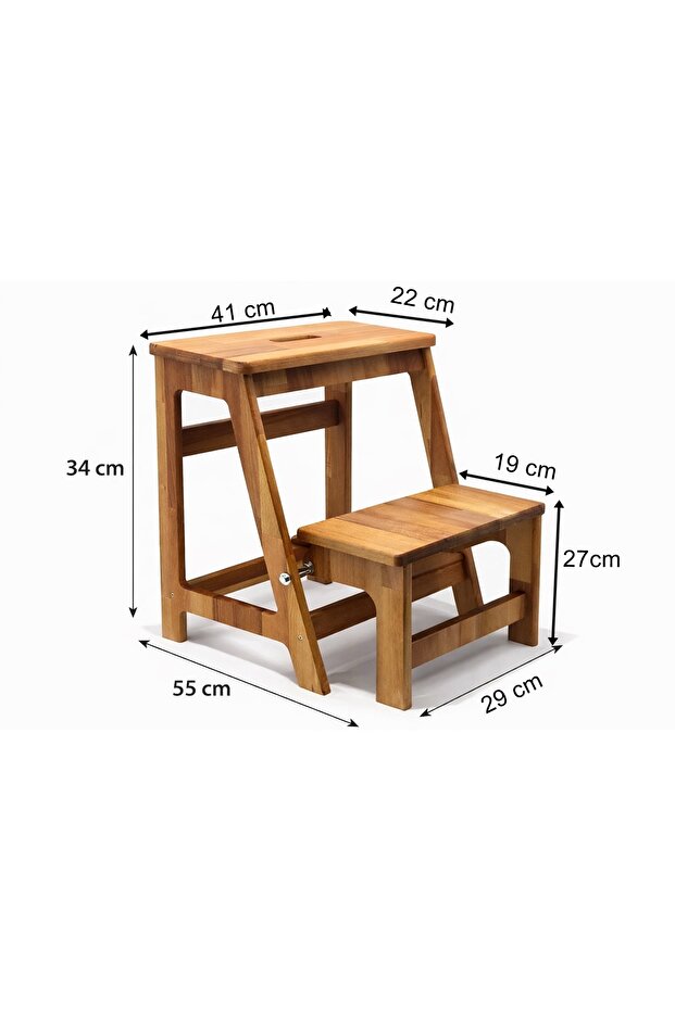 Açılır Basamaklı Ahşap Tabure - 5