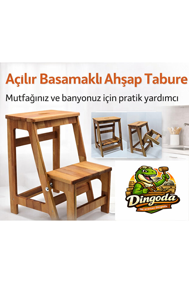 Açılır Basamaklı Ahşap Tabure - 2