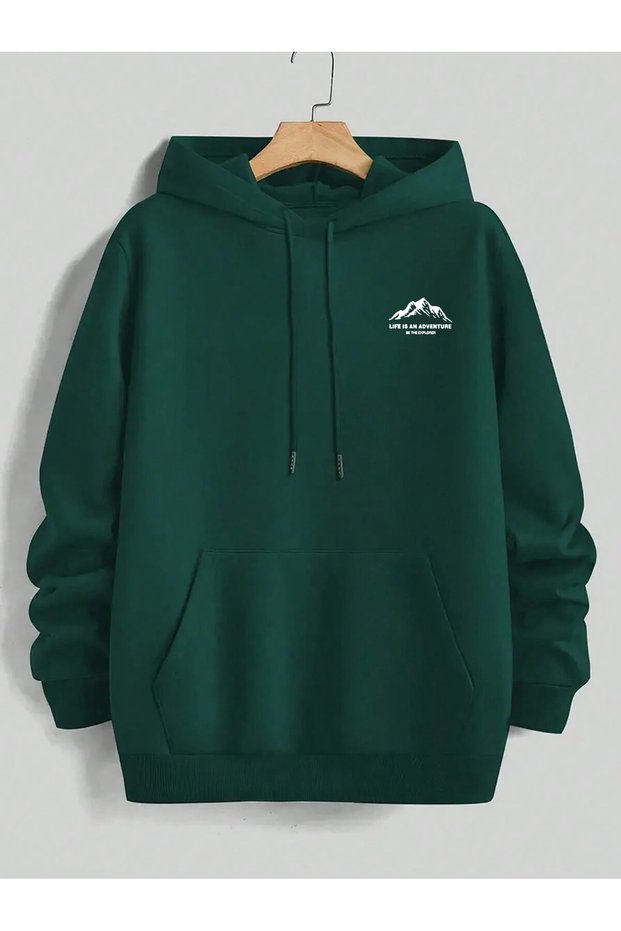Printed Sweatshirt Hooded Thick Fabric (Unisex)